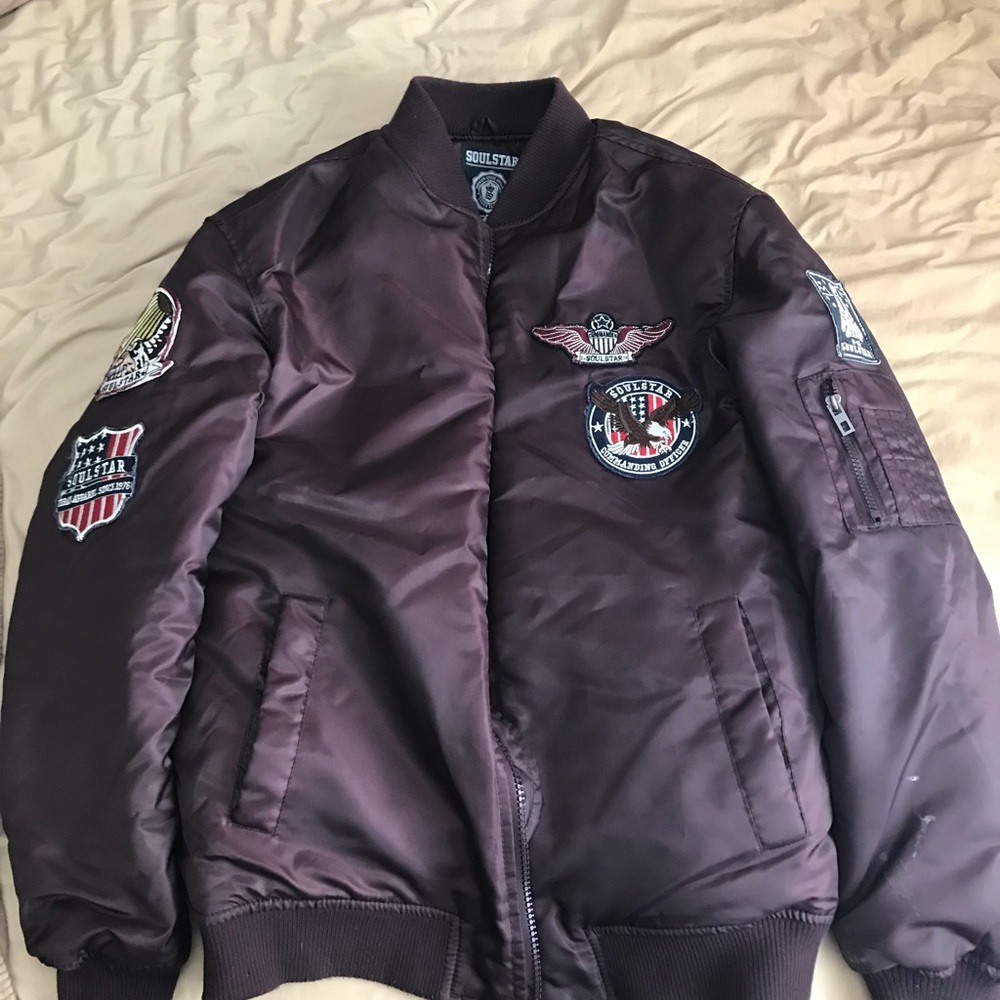 Maroon bomber jacket